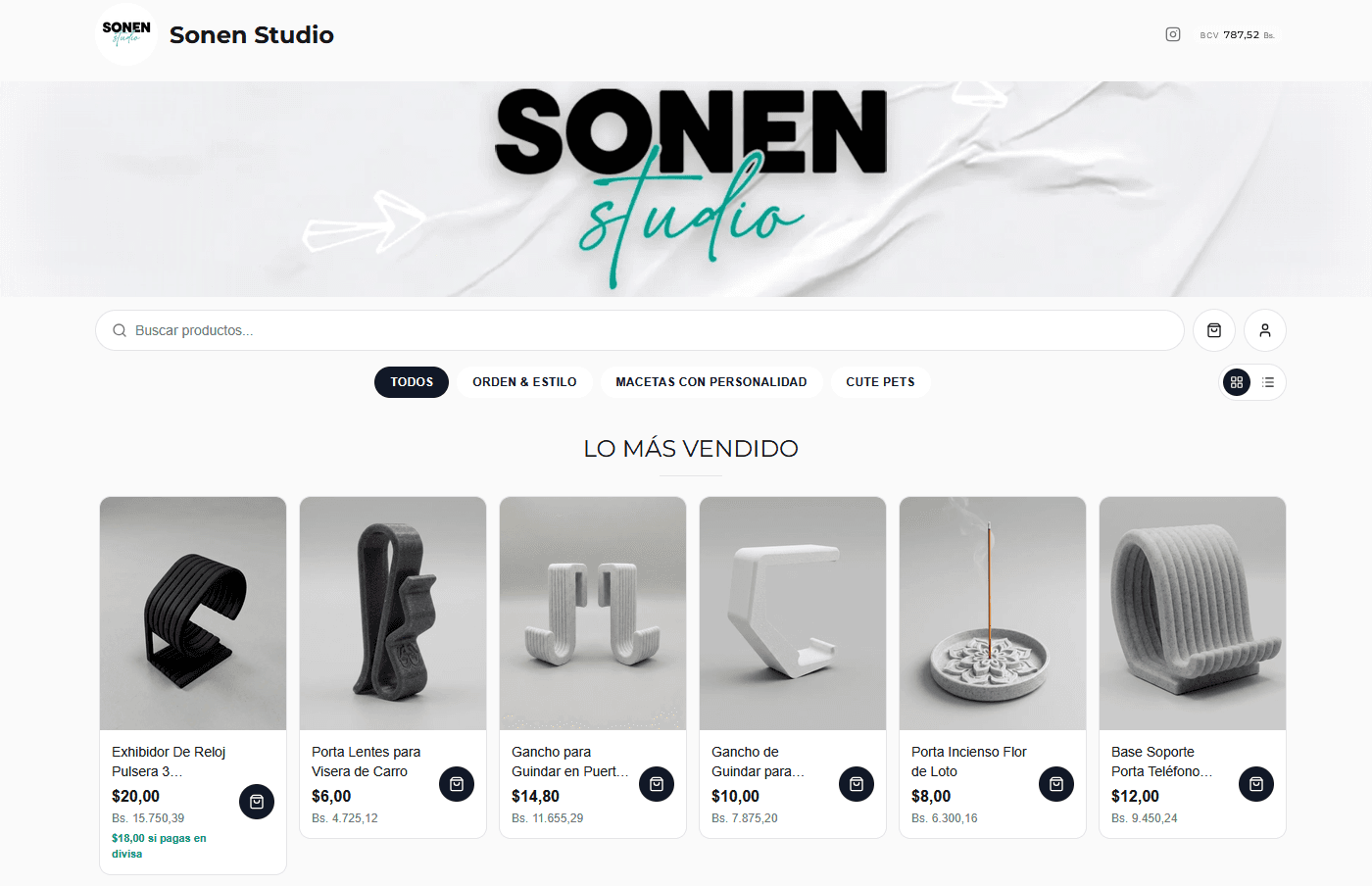 Ejemplo de tienda pública hecha con GoListto